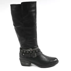VICE VERSA Bottes Femme A Talons Style Western Noir|Femme Bottes, Cuissardes