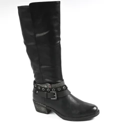 VICE VERSA Bottes Femme A Talons Style Western Noir|Femme Bottes, Cuissardes