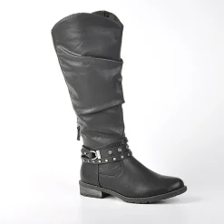 RELIFE Bottes Plates Femme Confort Noir|Femme Chaussures Confort