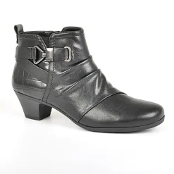 SCALINA Bottines A Talons Avec Boucles Metalliques Noir|Femme Chaussures Confort