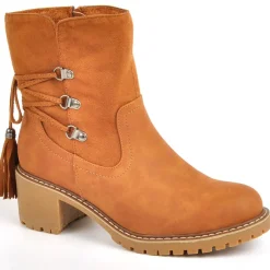 OUTSHOES Bottines A Talons Avec Pampilles Marron|Femme Boots, Bottines