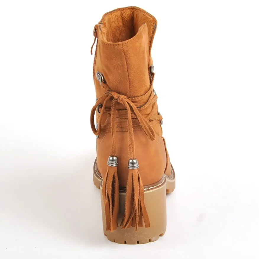 OUTSHOES Bottines A Talons Avec Pampilles Marron|Femme Boots, Bottines