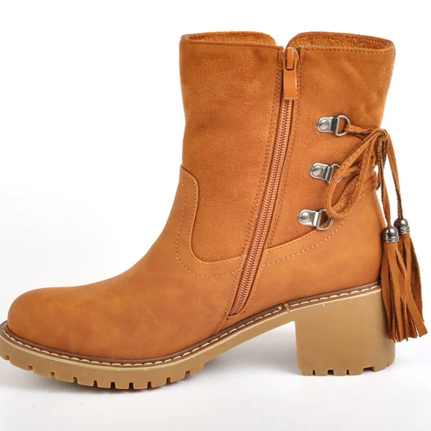 OUTSHOES Bottines A Talons Avec Pampilles Marron|Femme Boots, Bottines