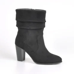 MASCARA Bottines A Talons Avec Tige Plissee Noir|Femme Boots, Bottines
