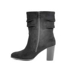MASCARA Bottines A Talons Avec Tige Plissee Noir|Femme Boots, Bottines