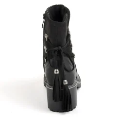 OUTSHOES Bottines A Talons Femme Avec Pampilles Noir|Femme Boots, Bottines