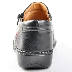 LADY CONFORT Bottines A Talons Motifs Fleurs Noir|Femme Chaussures Confort