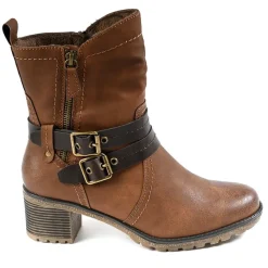 RELIFE Bottines A Talons Camel|Femme Chaussures Confort