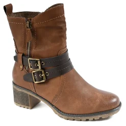 RELIFE Bottines A Talons Camel|Femme Chaussures Confort