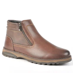 OUTSHOES Bottines Avec Zip Pratique Sur Le Cote Marron|Homme Boots, Bottines