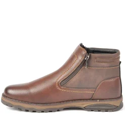 OUTSHOES Bottines Avec Zip Pratique Sur Le Cote Marron|Homme Boots, Bottines