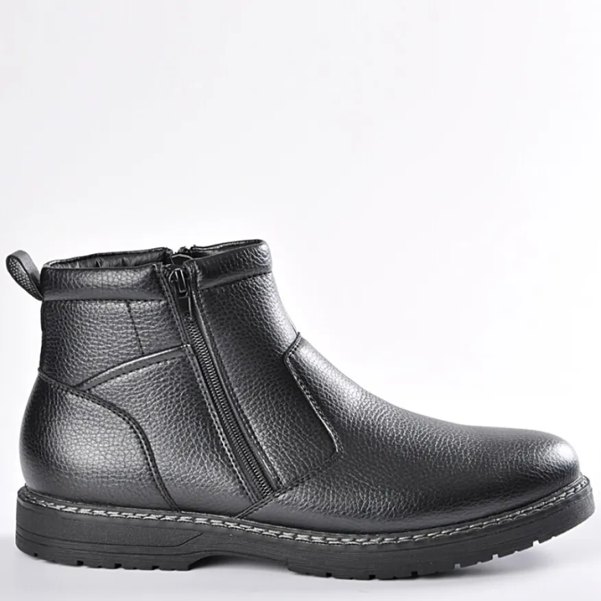 OUTSHOES Bottines Avec Zip Pratique Sur Le Cote Compagnie Noir|Homme Boots, Bottines