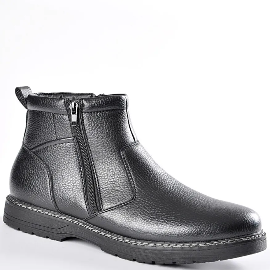 OUTSHOES Bottines Avec Zip Pratique Sur Le Cote Compagnie Noir|Homme Boots, Bottines