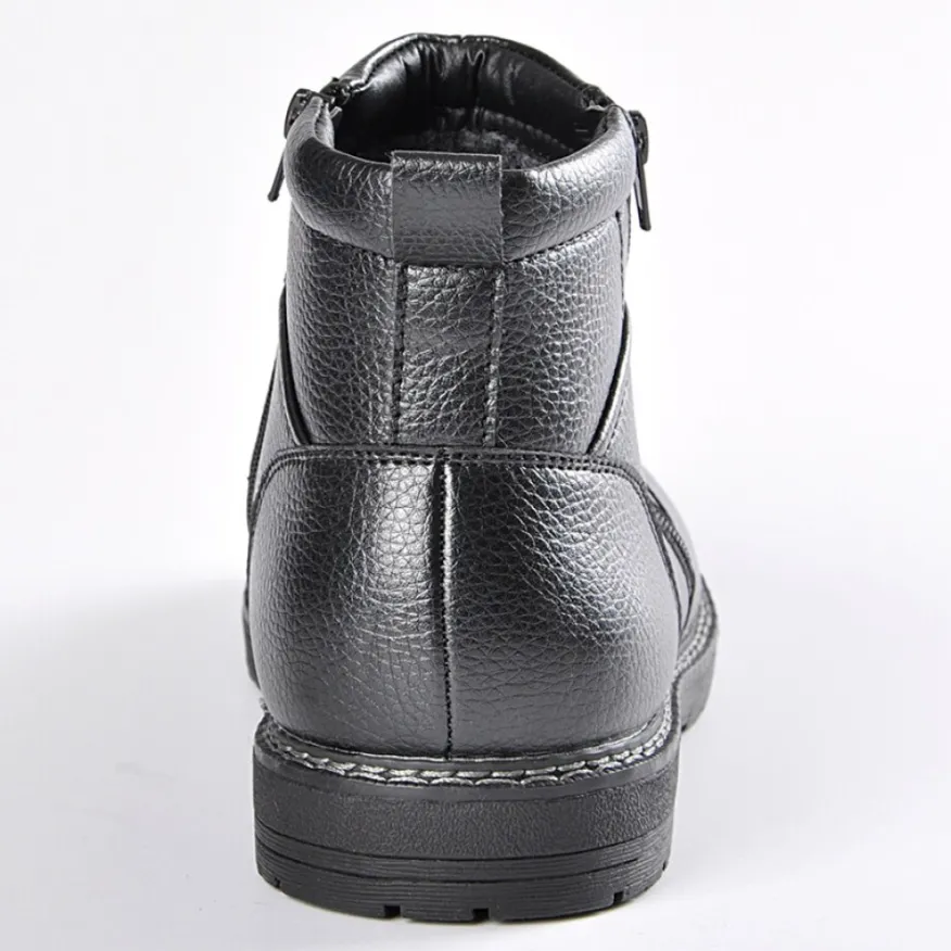 OUTSHOES Bottines Avec Zip Pratique Sur Le Cote Compagnie Noir|Homme Boots, Bottines