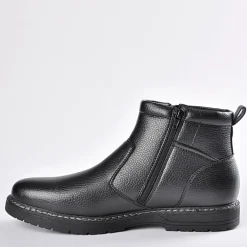 OUTSHOES Bottines Avec Zip Pratique Sur Le Cote Compagnie Noir|Homme Boots, Bottines