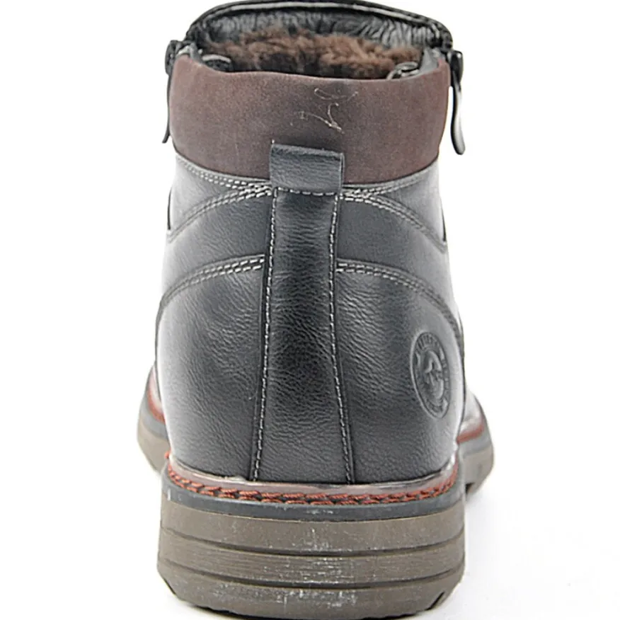 OUTSHOES Bottines Avec Zip Pratique Sur Le Cote Compagnie Noir|Homme Boots, Bottines