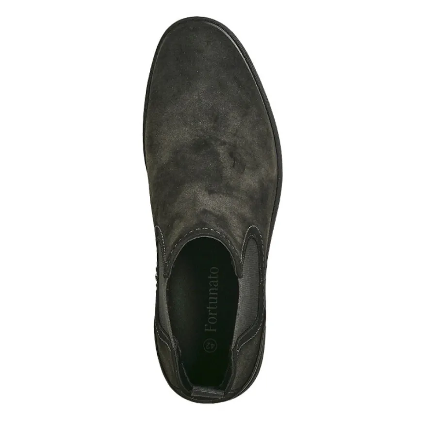FORTUNATO Bottines Chelsea Homme Noir Semelle Crantee |Homme Boots, Bottines