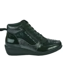 LADY CONFORT Bottines Compensees Femme Noir|Femme Chaussures Confort