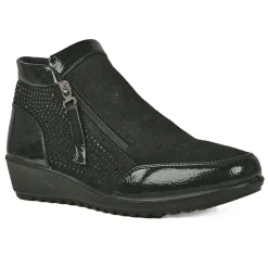 LADY CONFORT Bottines Compensees Ultra-Leger Noir|Femme Chaussures Confort