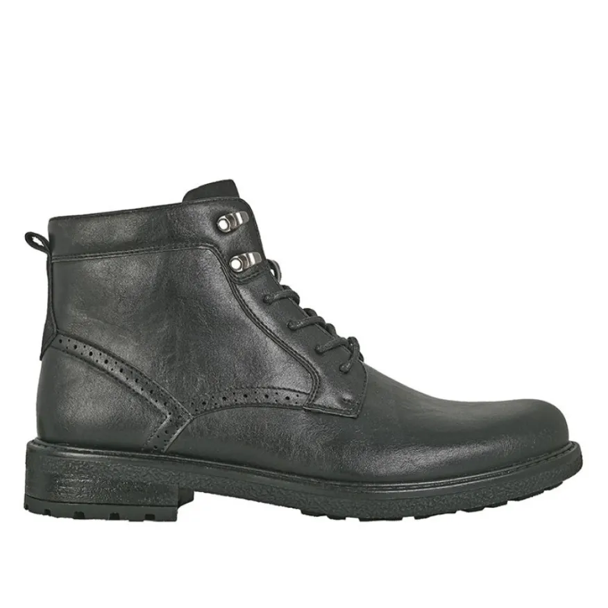 FORTUNATO Bottines Montantes Homme Noir A Lacets |Homme Boots, Bottines