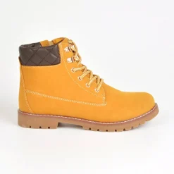OUTSHOES Bottines Plates Avec Col Contrastant Camel|Femme Boots, Bottines