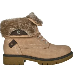 OUTSHOES Bottines Plates Avec Col Fausse Fourrure Rose|Femme Boots, Bottines