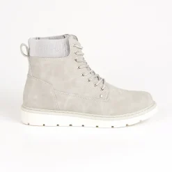 OUTSHOES Bottines Plates Avec Col Velours Gris|Femme Boots, Bottines