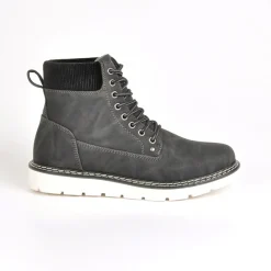 OUTSHOES Bottines Plates Femme Avec Col Velours Noir|Femme Boots, Bottines