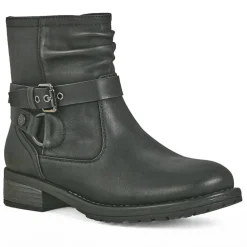 VICE VERSA Bottines Plates Femme Noir Avec Boucles |Femme Boots, Bottines