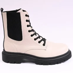 VICE VERSA Bottines Plates Femme Ivoire|Femme Boots, Bottines