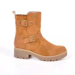 OUTSHOES Bottines Plates Semelles Crantees Marron|Femme Boots, Bottines