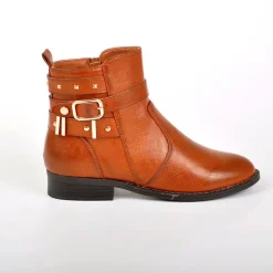 VICE VERSA Bottines Plates Marron|Femme Boots, Bottines