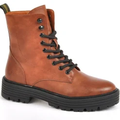 VICE VERSA Bottines Plates Marron|Femme Boots, Bottines