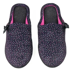 ISOTONER Chaussons Femme Avec Noeuds Gris|Femme Chaussons