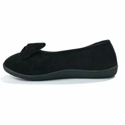 ISOTONER Chaussons Femme Avec Noeuds Noir|Femme Chaussons