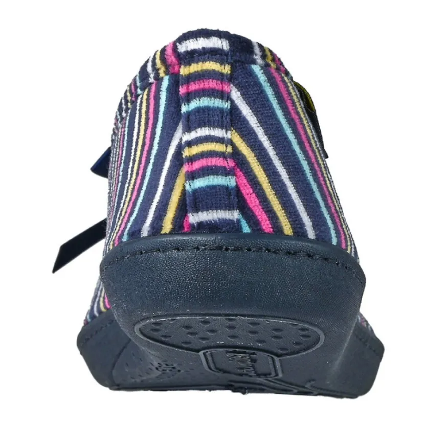 ISOTONER Chaussons Femme Avec Noeuds Bleu Marine|Femme Chaussons