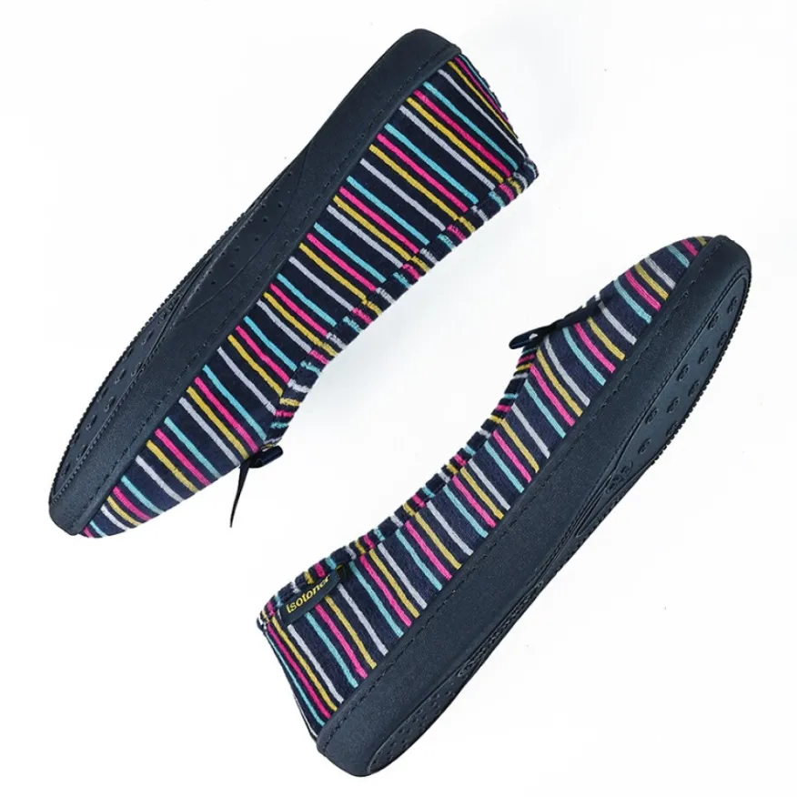 ISOTONER Chaussons Femme Avec Noeuds Bleu Marine|Femme Chaussons