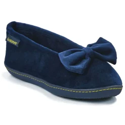 ISOTONER Chaussons Femme Avec Noeuds Bleu Marine|Femme Chaussons