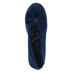 ISOTONER Chaussons Femme Avec Noeuds Bleu Marine|Femme Chaussons