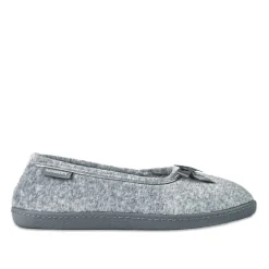 ISOTONER Chaussons Femme Avec Noeuds Gris|Femme Chaussons