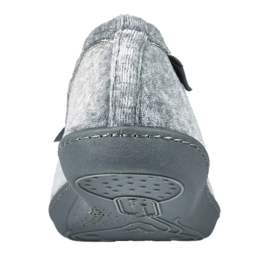 ISOTONER Chaussons Femme Avec Noeuds Gris|Femme Chaussons
