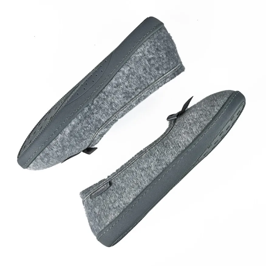ISOTONER Chaussons Femme Avec Noeuds Gris|Femme Chaussons
