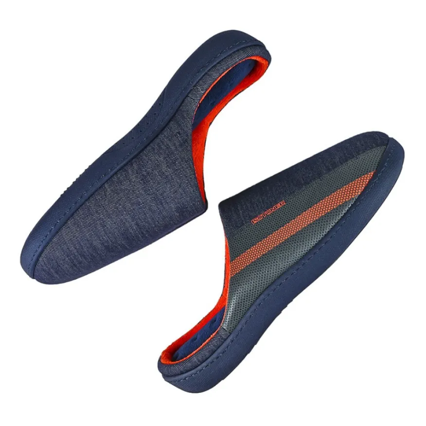 ISOTONER Chaussons Homme Bleu Jean|Homme Chaussons