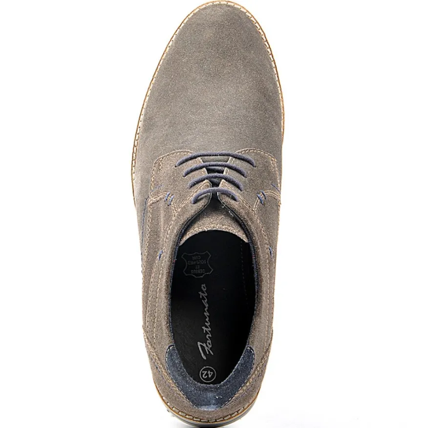 FORTUNATO Derbies Aspect Daim Gris|Homme Derbies, Chaussures De Ville