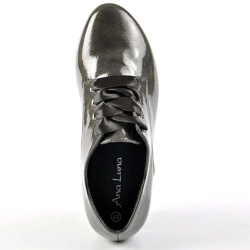 ANA LUNA Derbies Avec Lacets Ruban Gris|Femme Derbies