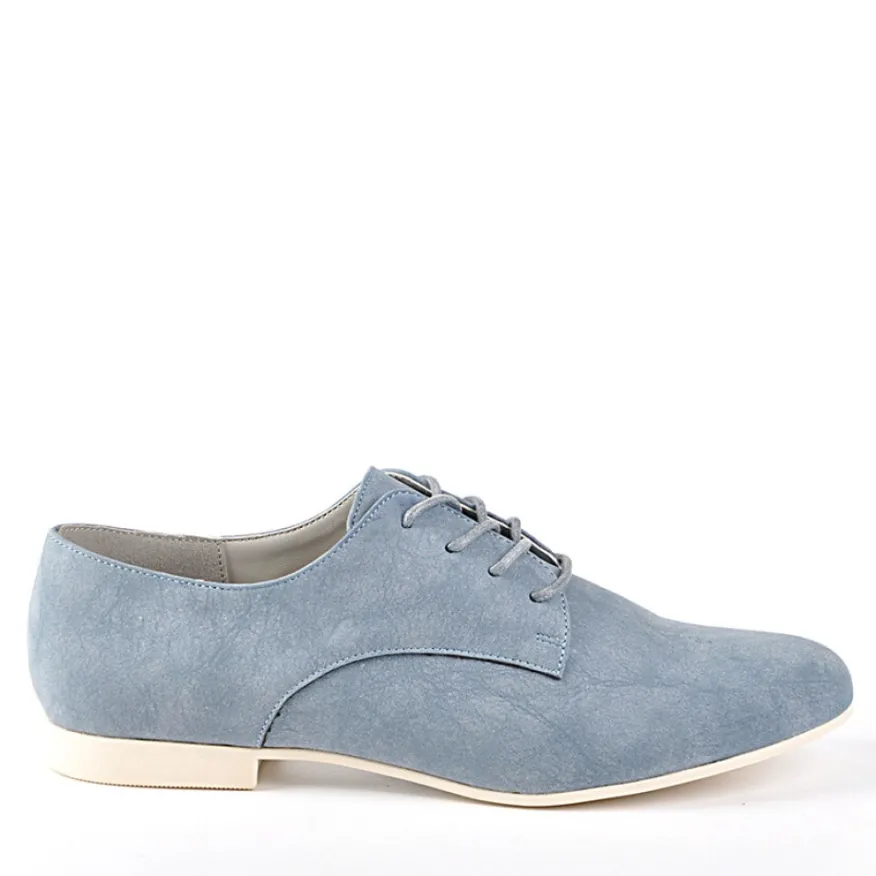 ANA LUNA Derbies Femme Aspect Velours Bleu|Femme Derbies