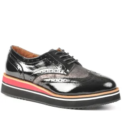 ANA LUNA Derbies Femme Avec Bout Fleuri Noir|Femme Derbies