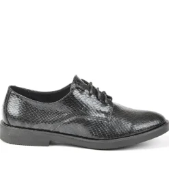 ANA LUNA Derbies Femme Avec Effet Reptile Noir|Femme Derbies