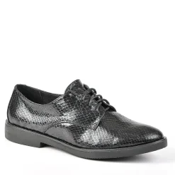 ANA LUNA Derbies Femme Avec Effet Reptile Noir|Femme Derbies