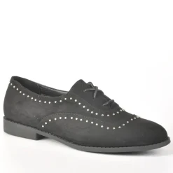 ANA LUNA Derbies Femme Avec Petits Clous Noir|Femme Derbies